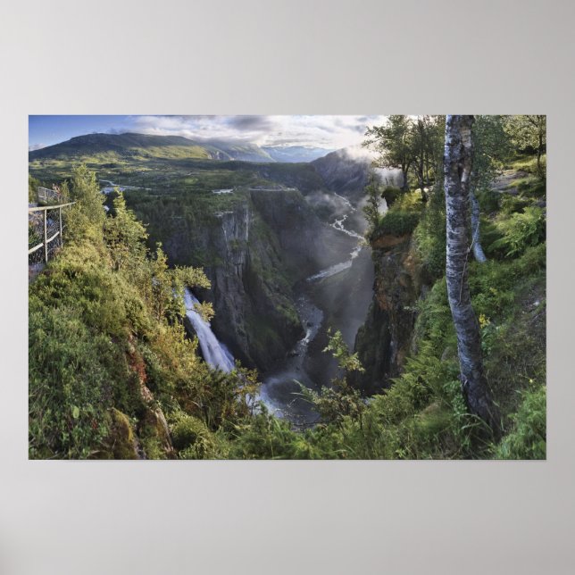 Affiches Vue panoramique en soirée - Hordaland, Norvège (Devant)