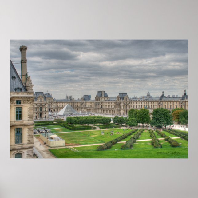 Affiches Vue panoramique Musée du Louvre (Devant)