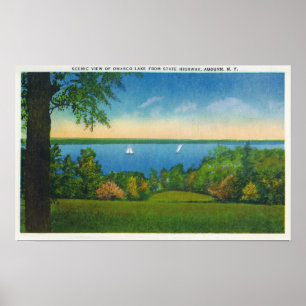Affiches Vue pittoresque de Hwy d'état de lac Owasco