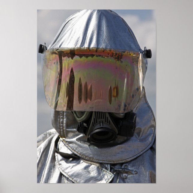 Affiches Vue rapprochée d'un pompier (Devant)