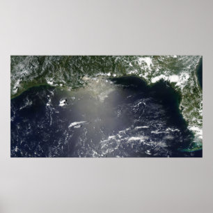 Affiches Vue satellite des fuites d'huile