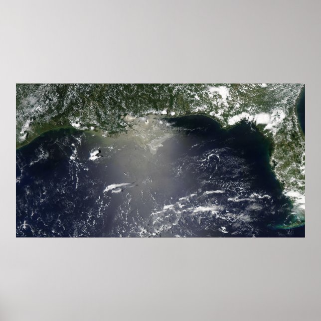 Affiches Vue satellite des fuites d'huile (Devant)