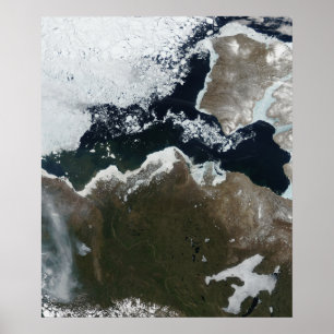 Affiches Vue satellite du Nord-Ouest canadien