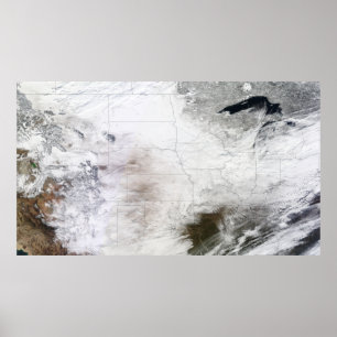Affiches Vue satellite d'une tempête massive d'hiver
