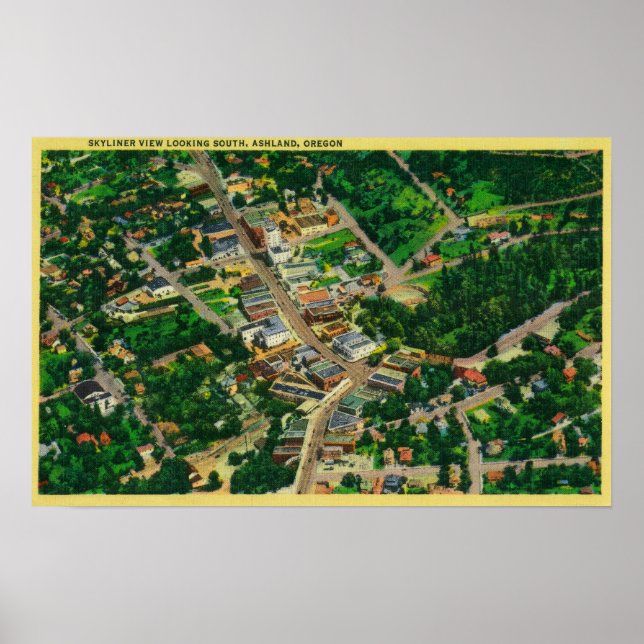 Affiches Vue Skyliner en direction sud sur Ashland, OR (Devant)
