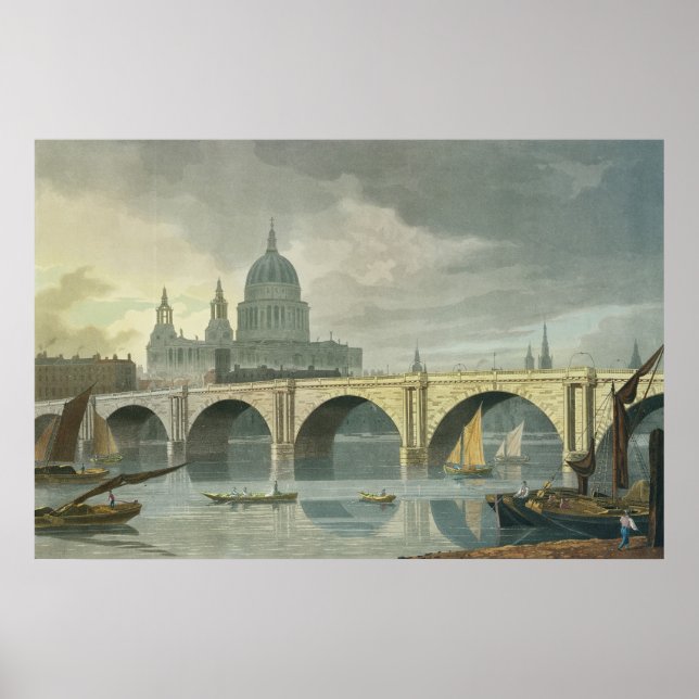 Affiches Vue sud-ouest de la cathédrale St Pauls (Devant)