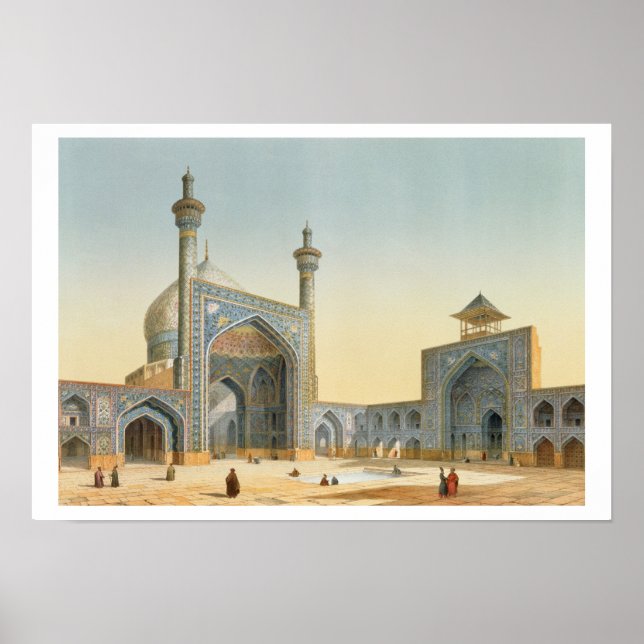 Affiches Vue sur la cour du Mesdjid-i-Shah, Isfah (Devant)