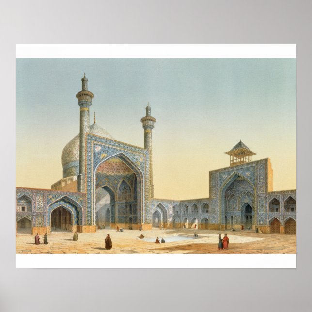 Affiches Vue sur la cour du Mesdjid-i-Shah, Isfah (Devant)