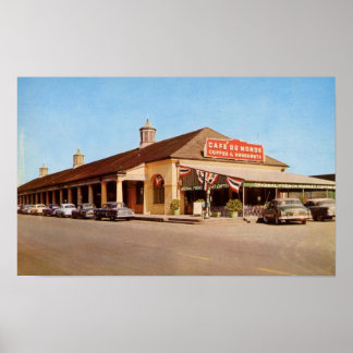 Affiches Vue sur la Nouvelle-Orléans des années 1950 du Caf