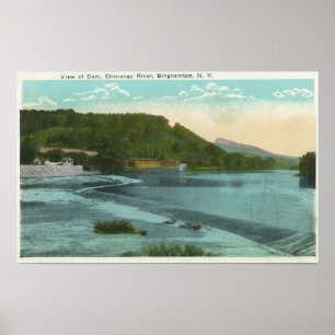 Affiches Vue sur la rivière Chenango et le barrage