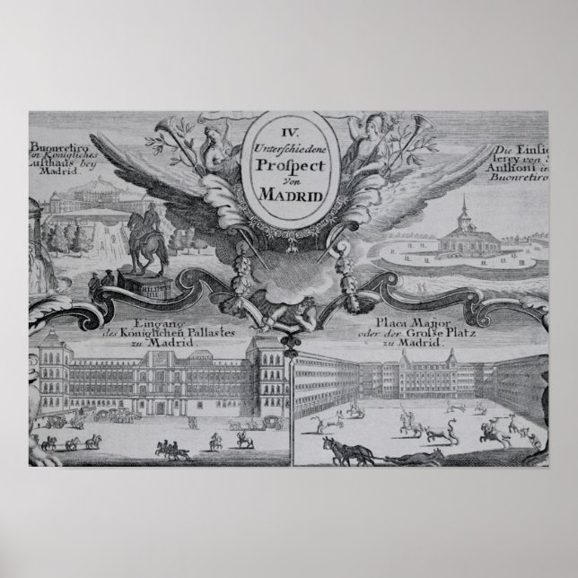 Affiches Vue sur la ville de Madrid (Devant)