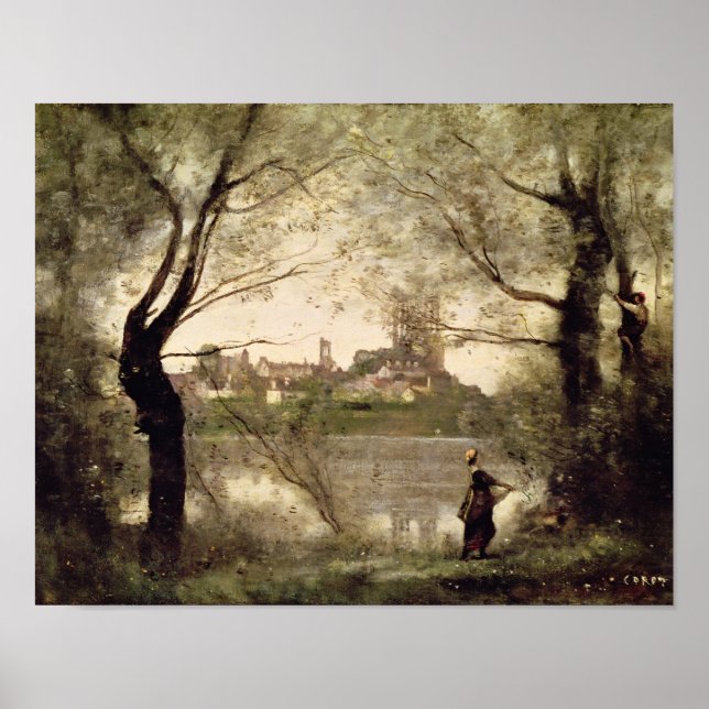 Affiches Vue sur la ville et la cathédrale de Mantes (Devant)