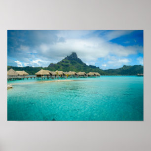 Affiches Vue sur l'affiche de l'île de Bora Bora