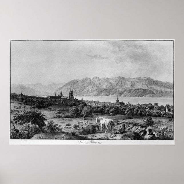 Affiches Vue sur Lausanne (Devant)