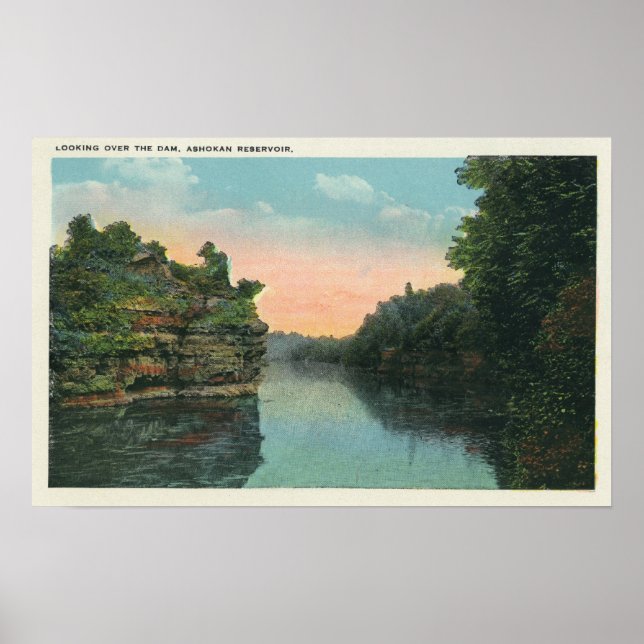 Affiches Vue sur le barrage du réservoir Ashokan (Devant)