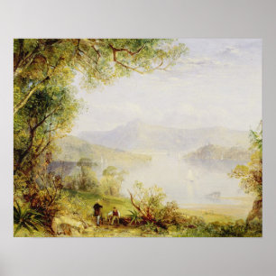 Affiches Vue sur le fleuve Hudson, c.1840-45 (huile sur le
