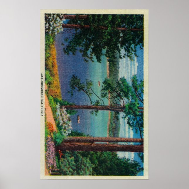 Affiches Vue sur le lac ArrowheadLac Arrowhead, CA 2 (Devant)