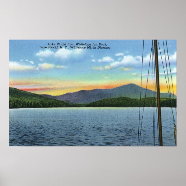 Affiches Vue sur le lac depuis Whiteface Inn Dock (Devant)
