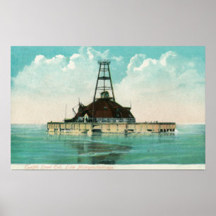 Affiches Vue sur le phare de Tweldouzième Street Crib