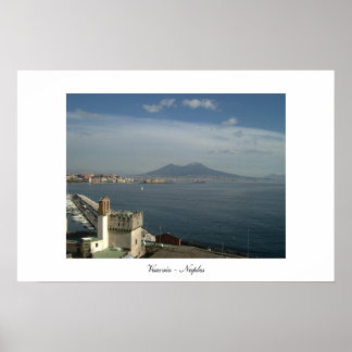 Affiches Vue sur le Vésuve et la baie de Naples