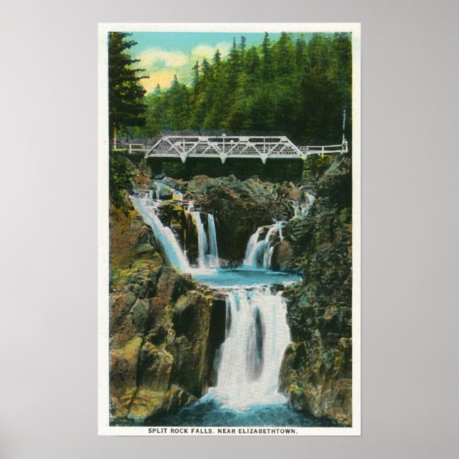 Affiches Vue sur Split Rock Falls et Bridge (Devant)