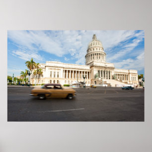 Affiches Vue sur un bâtiment du Capitole à La Havane, Cuba