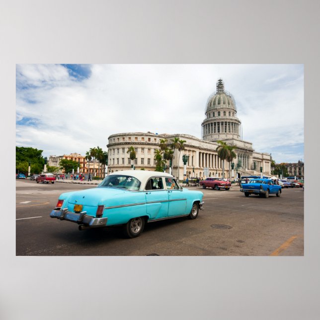 Affiches Vue sur un bâtiment du Capitole à La Havane, Cuba (Devant)