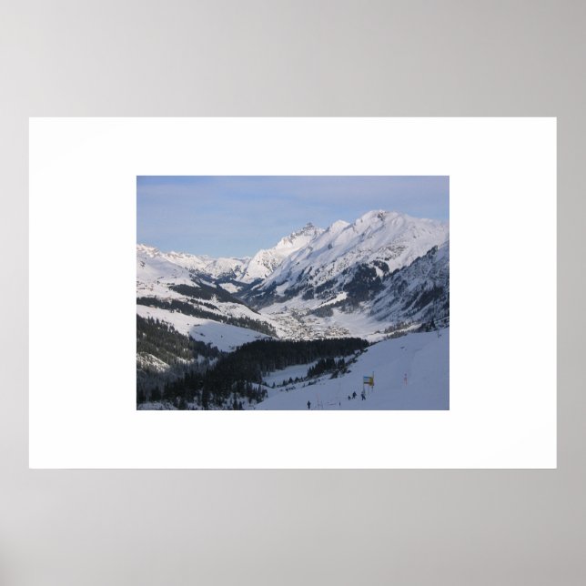 Affiches Vue sur un petit village alpin (Devant)