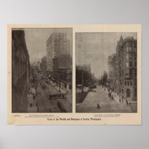 Affiches Vues richesse, entreprise, Seattle, Laver