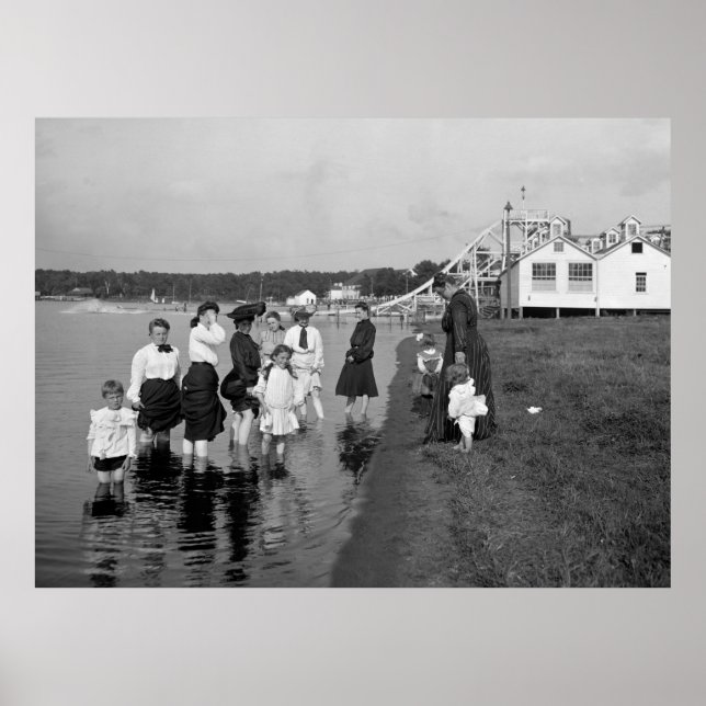Affiches Wading at White Bear Lake, 1905 (Devant)