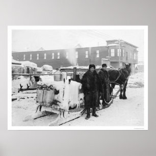 Affiches Wagon d'eau à Fairbanks Alaska 1915