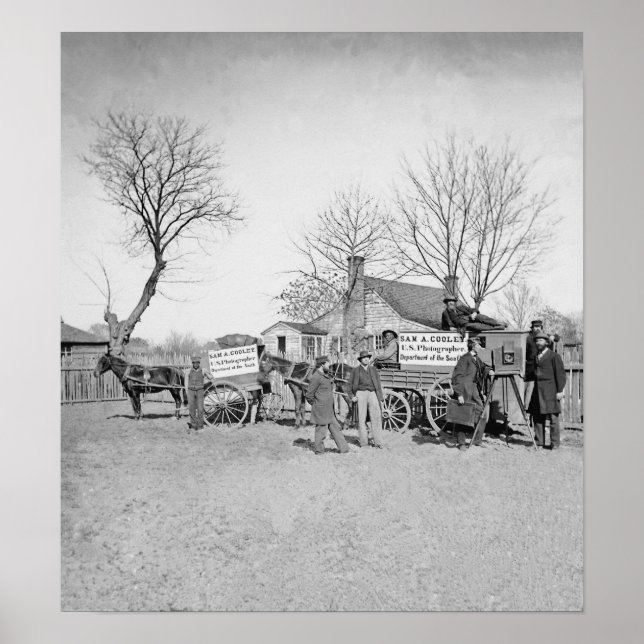 Affiches Wagons et caméra de Sam A Cooley photographe (Devant)