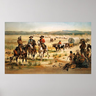 Affiches WagonTrain aux Etats-Unis