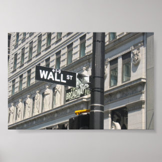 Affiches Wall Street et Broadway, New York