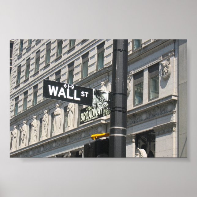 Affiches Wall Street et Broadway, New York (Devant)