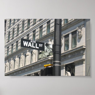 Affiches Wall Street et Broadway, New York City