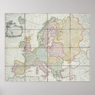 Affiches Wallis' New Map of Europe