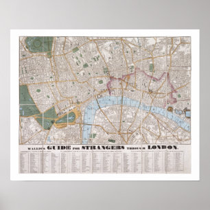 Affiches Wallis's Guide for Strangers Through London, 1841