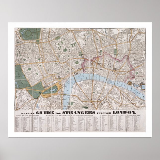 Affiches Wallis's Guide for Strangers Through London, 1841 (Devant)