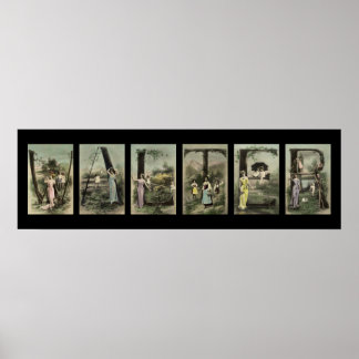 Affiches WALTER Alphabet Lettre Nom Art