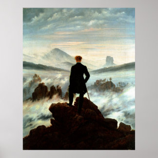 Affiches Wanderer au-dessus de la mer de brouillard, Caspar