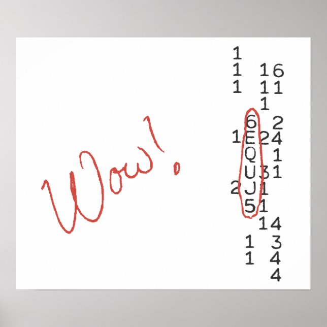 Affiches Waouh Signal SETI Message (Devant)