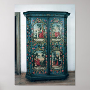 Affiches Wardrobe decorated with scenes of the four