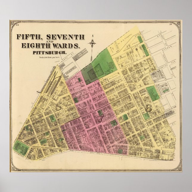 Affiches Wards 5, 7-8 de Pittsburgh, Pennsyvania (Devant)