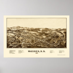 Affiches Warner, carte panoramique de NH - 1887