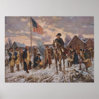 Affiches Washington à Valley Forge par Edward Percy Moran