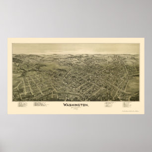 Affiches Washington, carte panoramique de PA - 1897