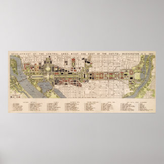 Affiches Washington D.C. Mall Plan (1941)