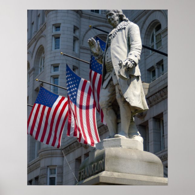 Affiches Washington, DC, statue de Benjamin Franklin (Devant)