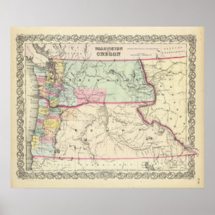 Affiches Washington et l'Orégon